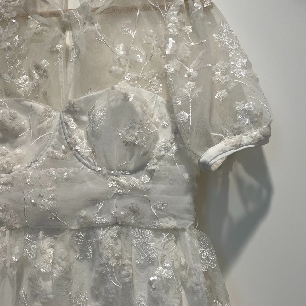 Ivory Blossom Sequin Tiered Maxi Dress  (Self-Portrait) - Picture 12 of 16